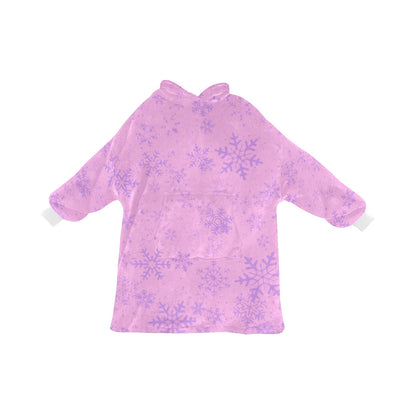 BlueSnowflakesBackground8-mod2 Blanket Hoodie for Women