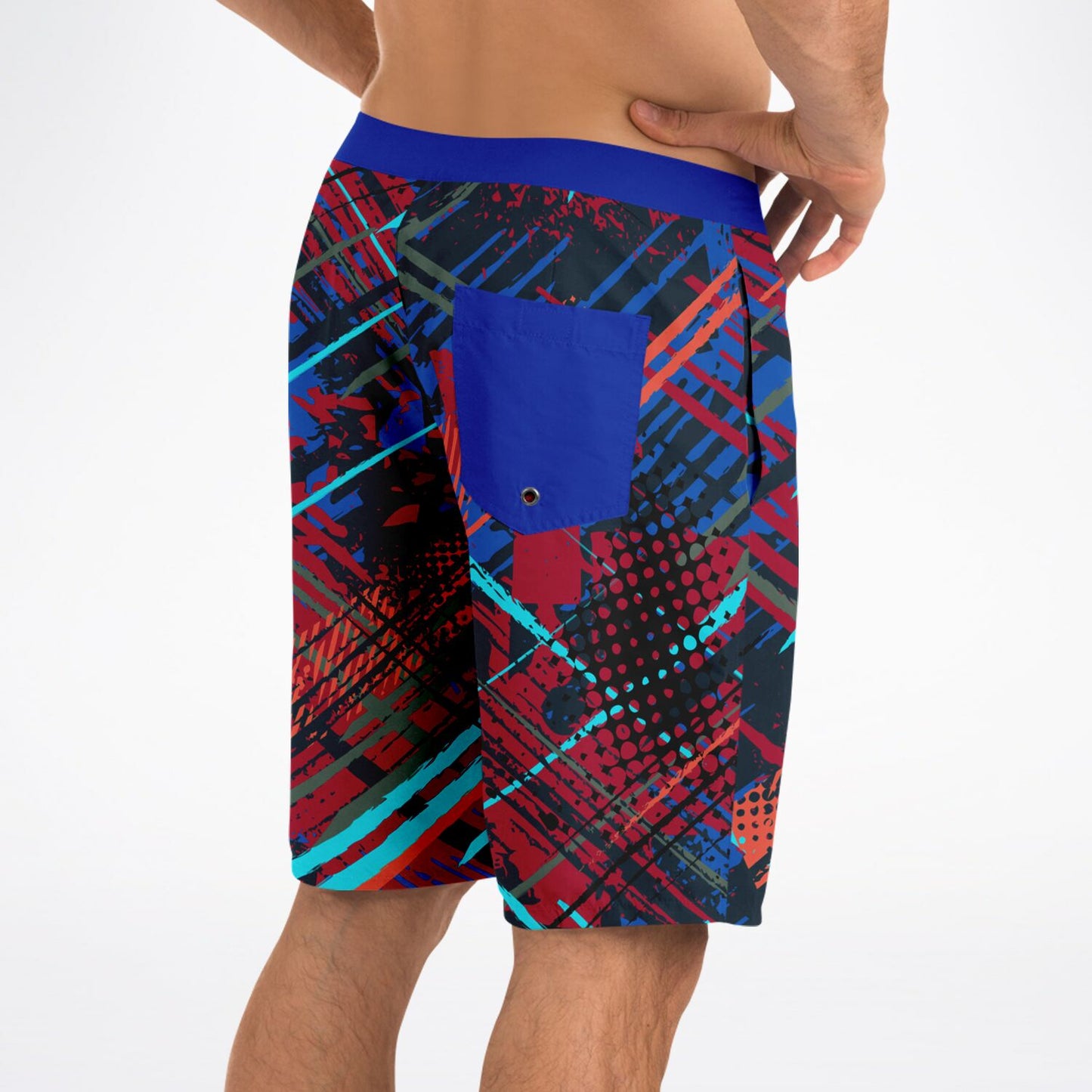 Abstract Red-Blue Men's Board Shorts