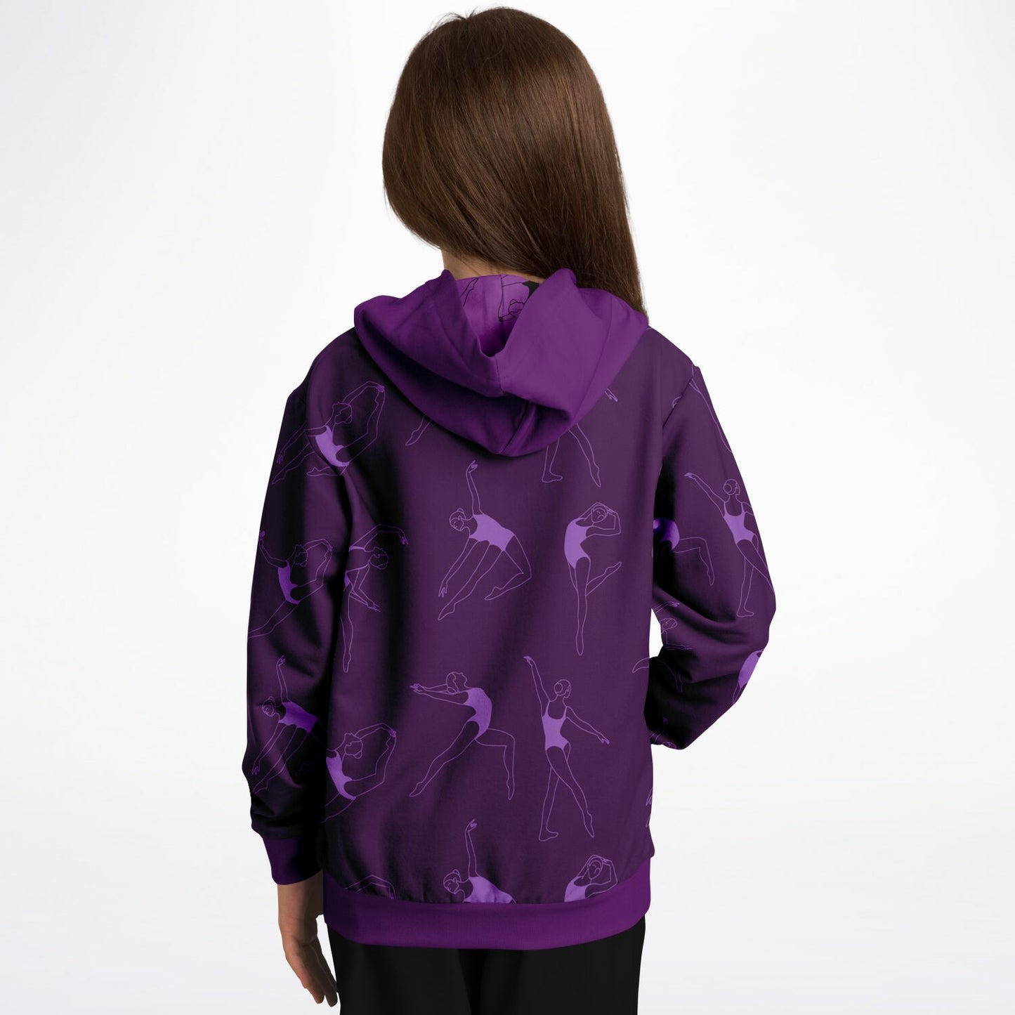 Purple Gymnastics Girl Kids Hoodie
