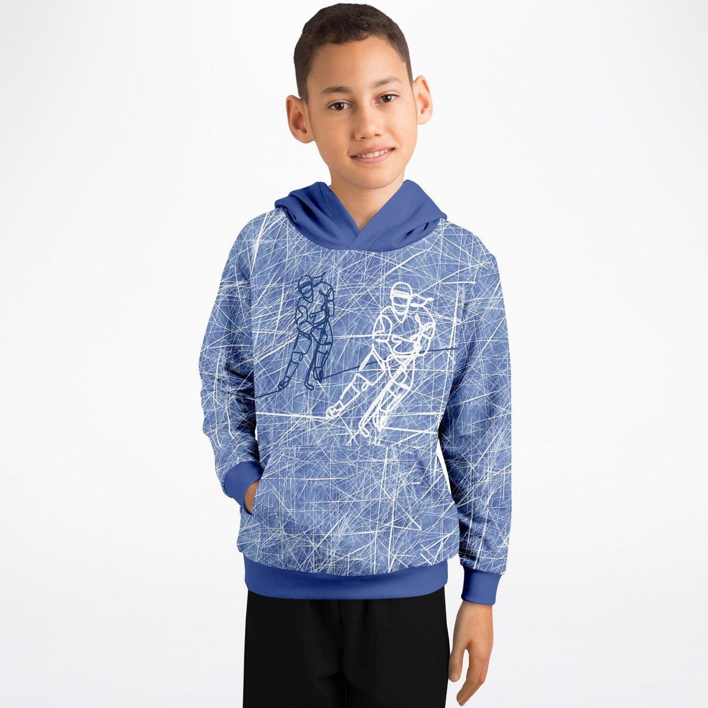Blue Ice Hockey Kids Hoodie