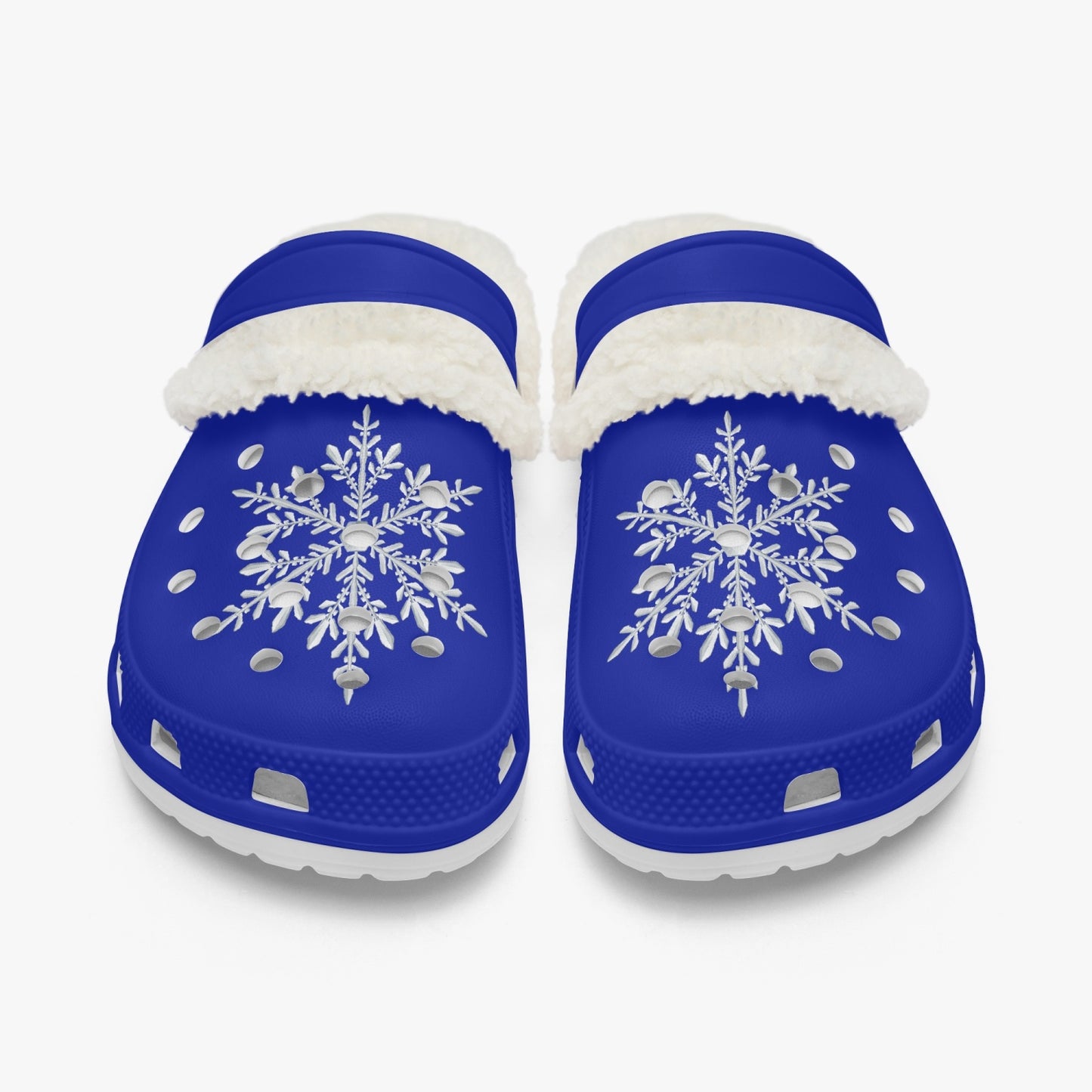 Dark Blue Snowflakes Lined Clogs (Big Kids to Adult Sizes)