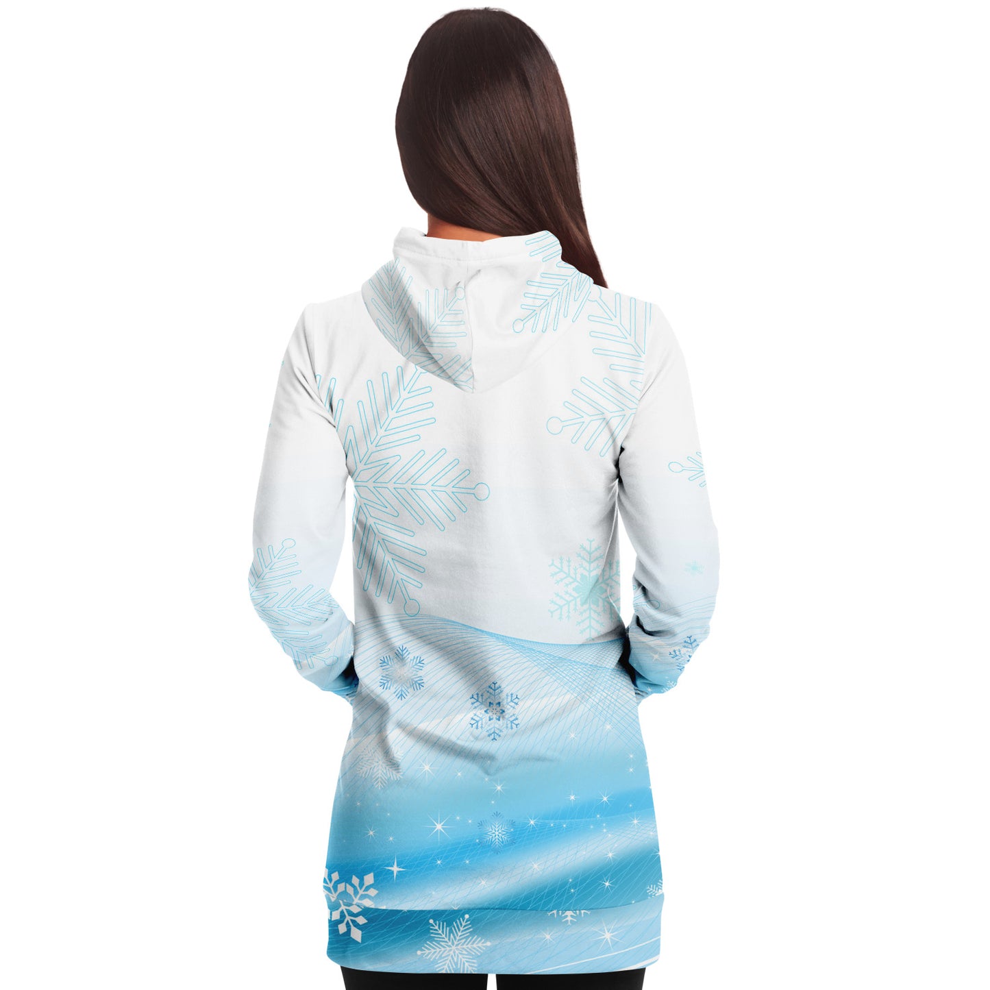 Blue Winter Fox Women's Long Hoodie