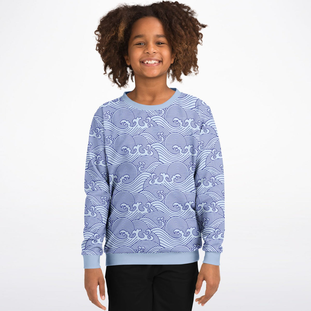 Waves Kids Poly Sweatshirt Light Blue