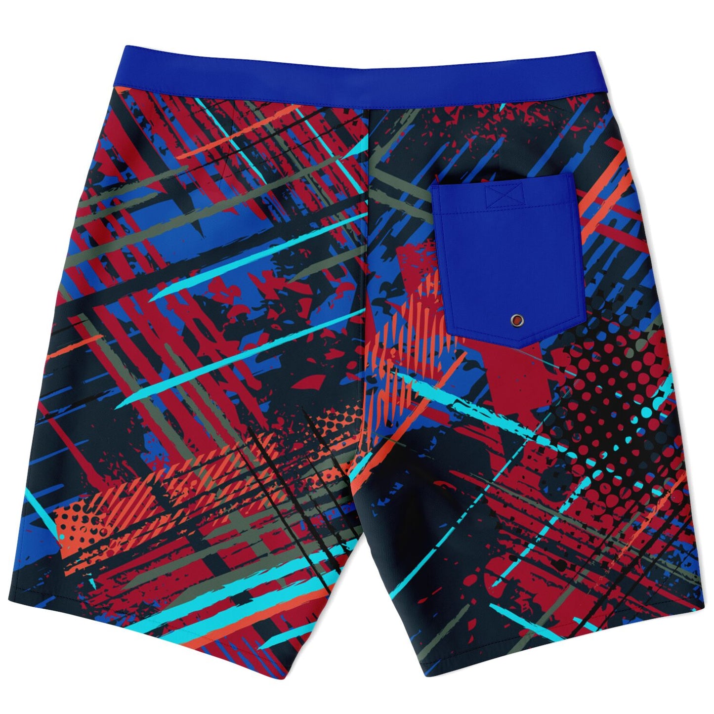 Abstract Red-Blue Men's Board Shorts