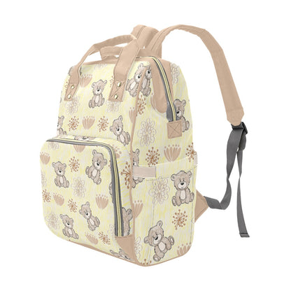 Pale Yellow Bears Multipurpose Backpack/Diaper Bag