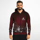 Dark Red Snowflake Zip Hoodie -ghost