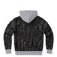 Black-Silver Zip Hoodie Unisex - silver hood
