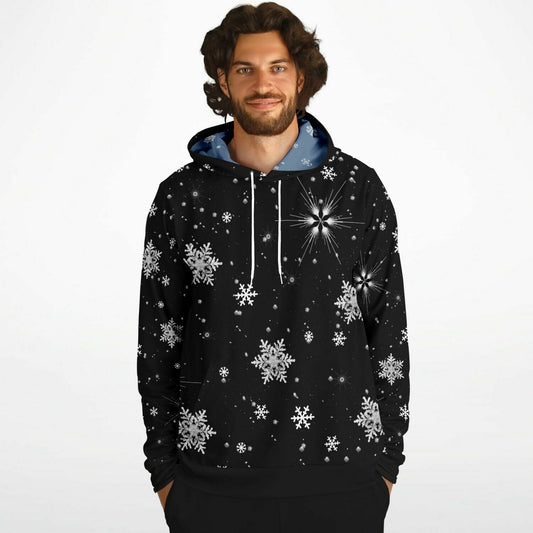 Black Snowflakes Hoodie Unisex