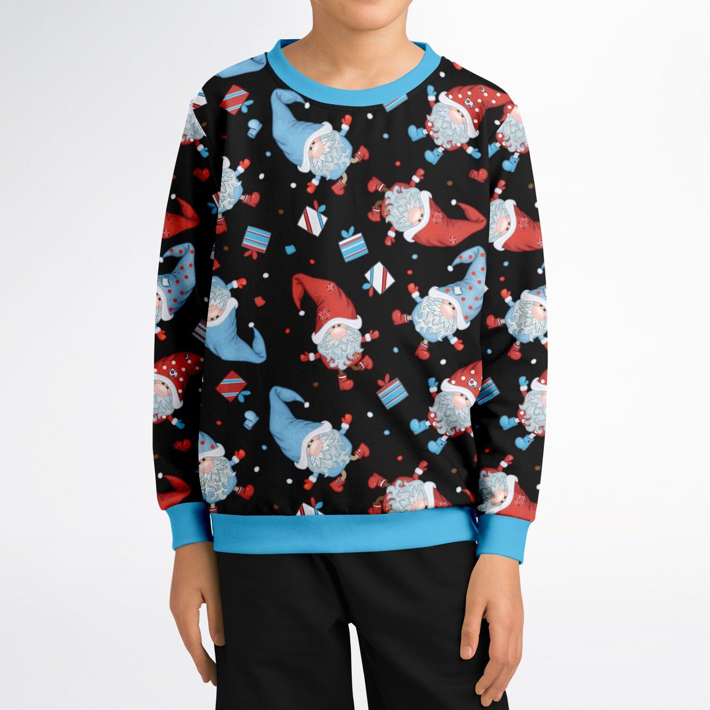 Black Winter Gnomes Kids Sweatshirt