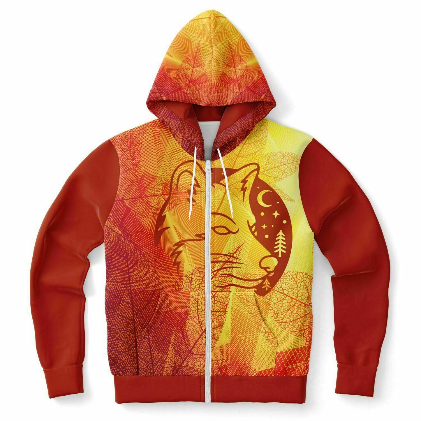 Autumn Wolf Zip Hoodie Unisex