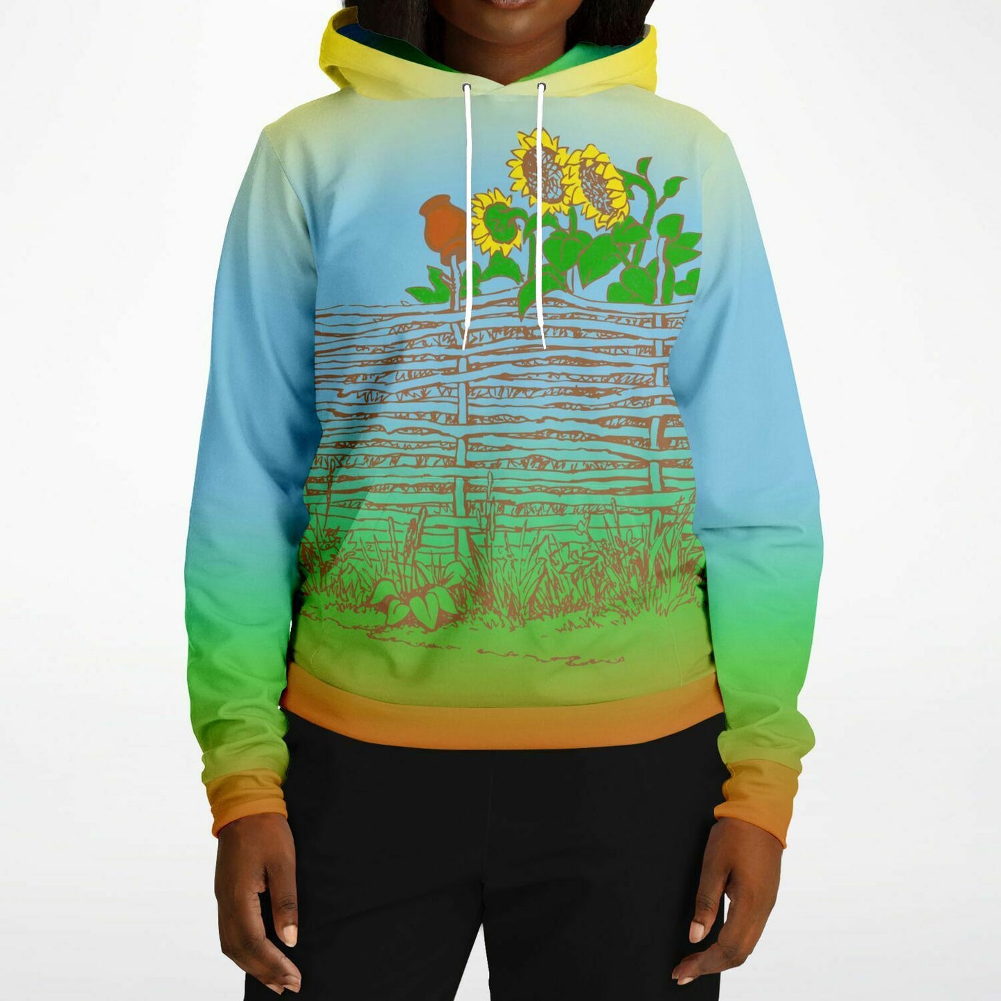 Village Fence Colorful Hoodie Unisex