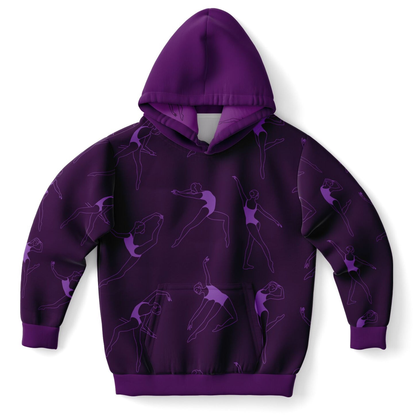 Purple Gymnastics Girl Kids Hoodie