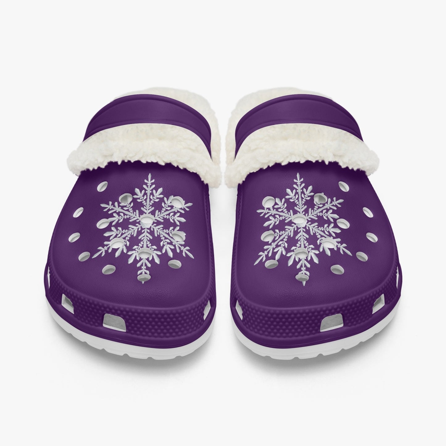 Purple Snowflake Lined Clogs (Big Kids to Adult Sizes)