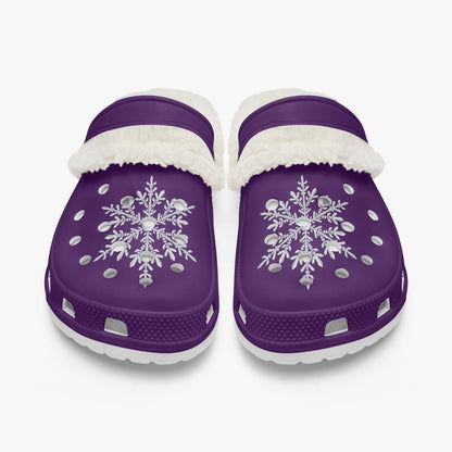 Purple Snowflake Lined Clogs (Big Kids to Adult Sizes)