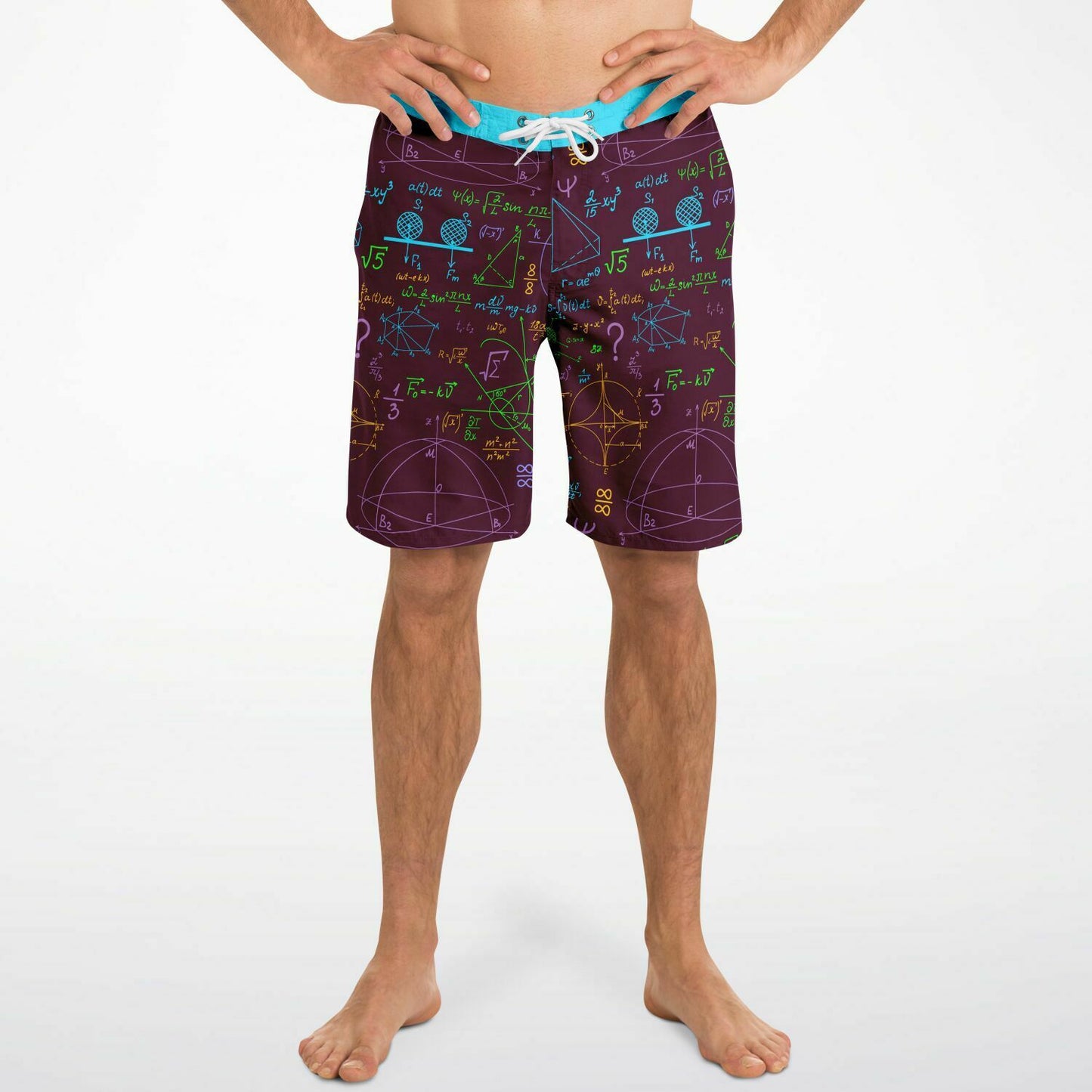 Math Mulberry Red Men's Board Shorts