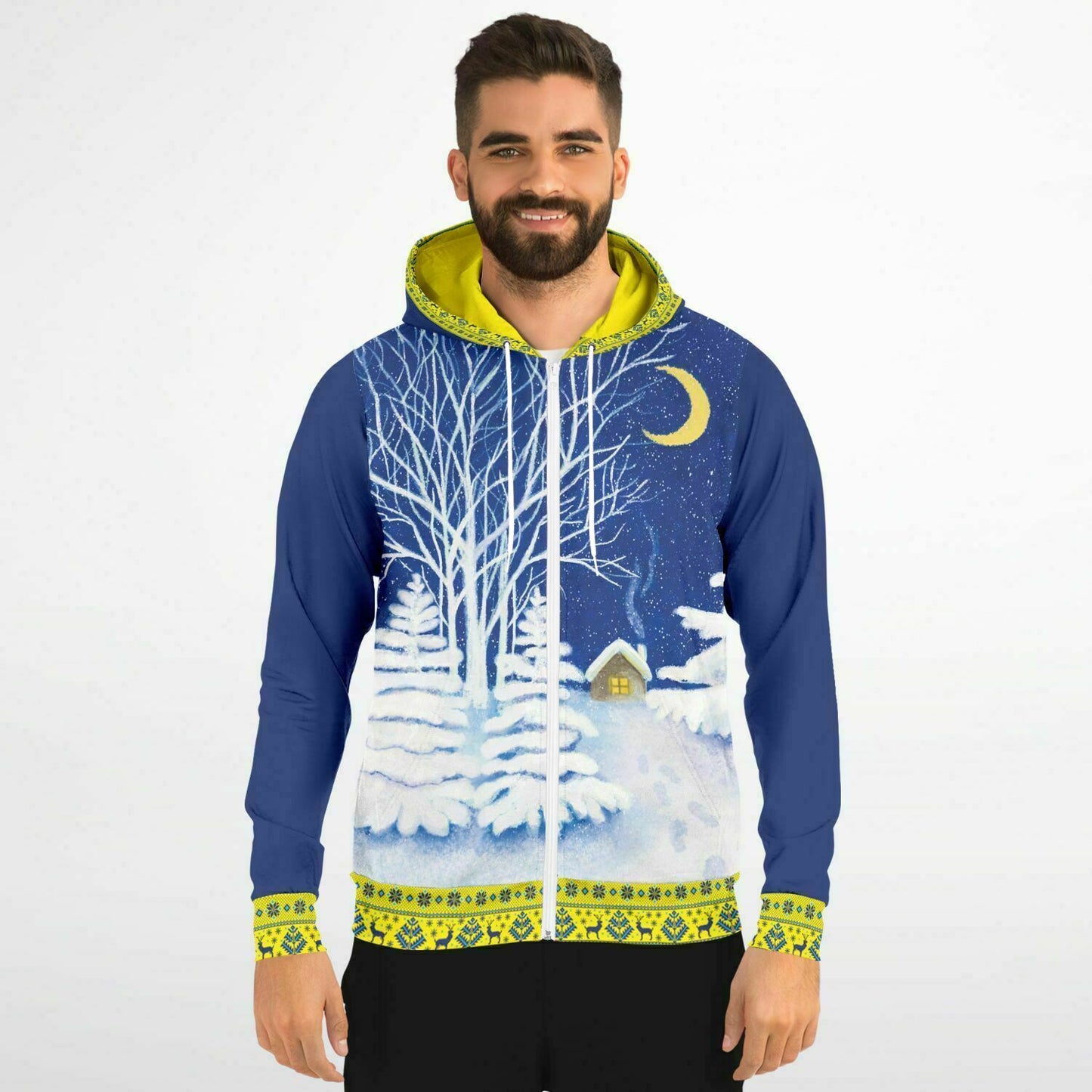 Winter Nights in Ukraine Zip Hoodie Unisex