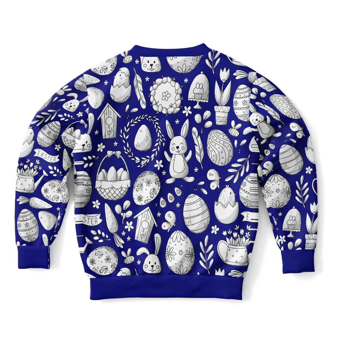 Easter Dark Blue Poly Kids Sweatshirt