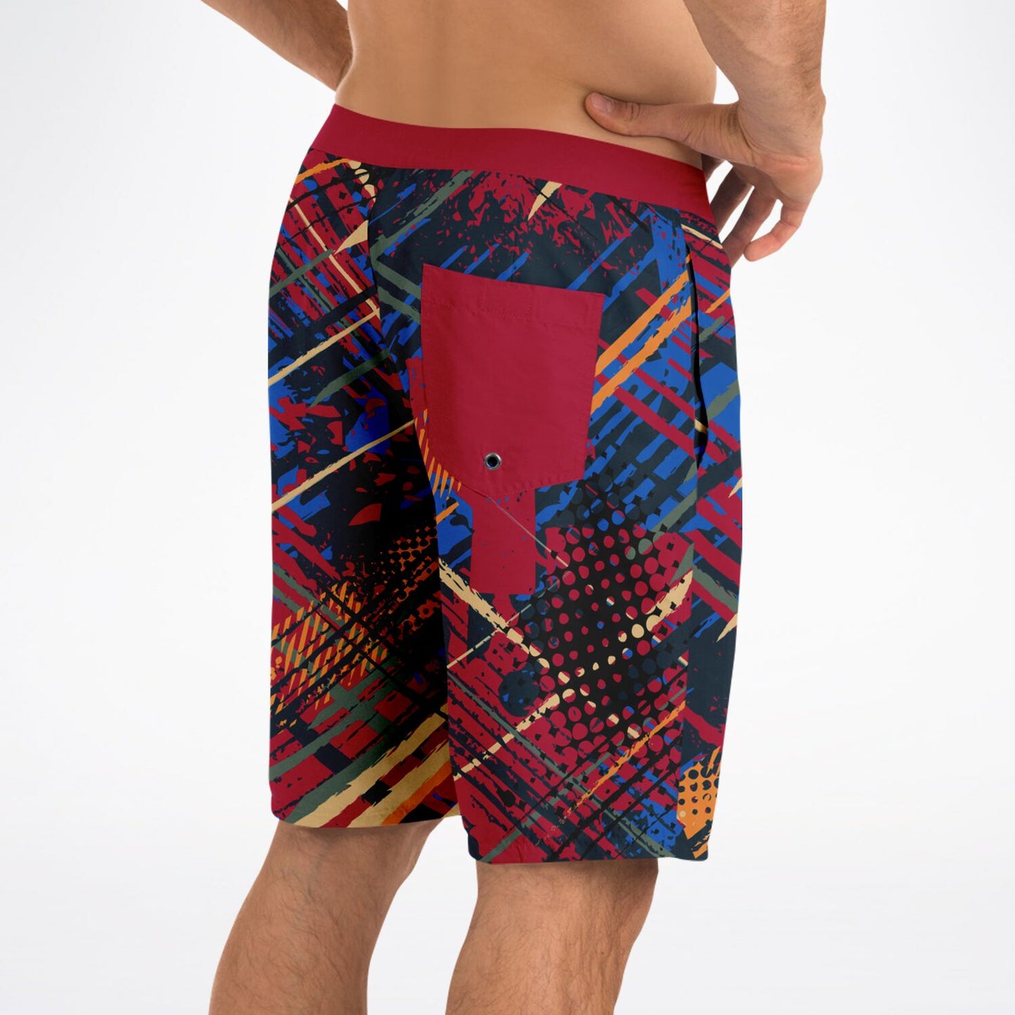 Abstract Red 2 Men's Board Shorts