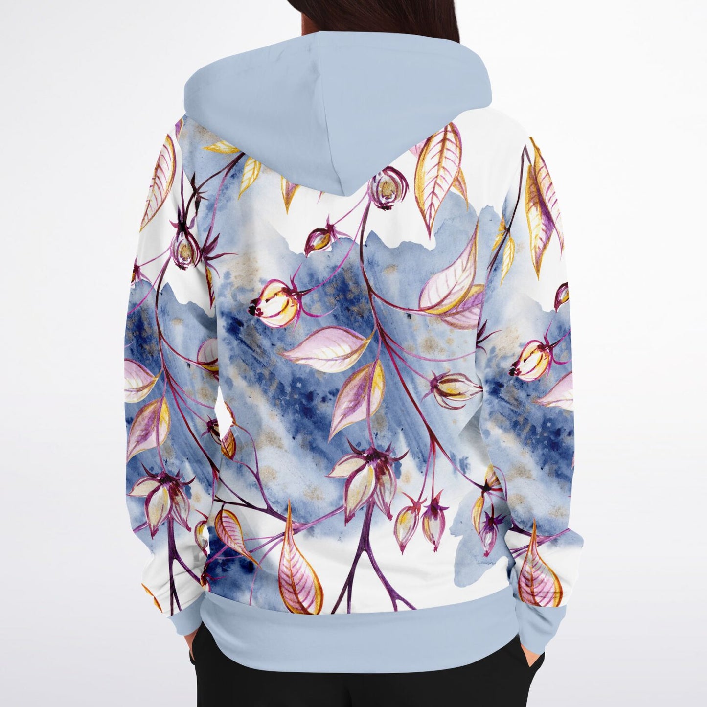 Blue Leaves Zip Hoodie Unisex - custom