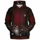 Dark Red Snowflake Zip Hoodie