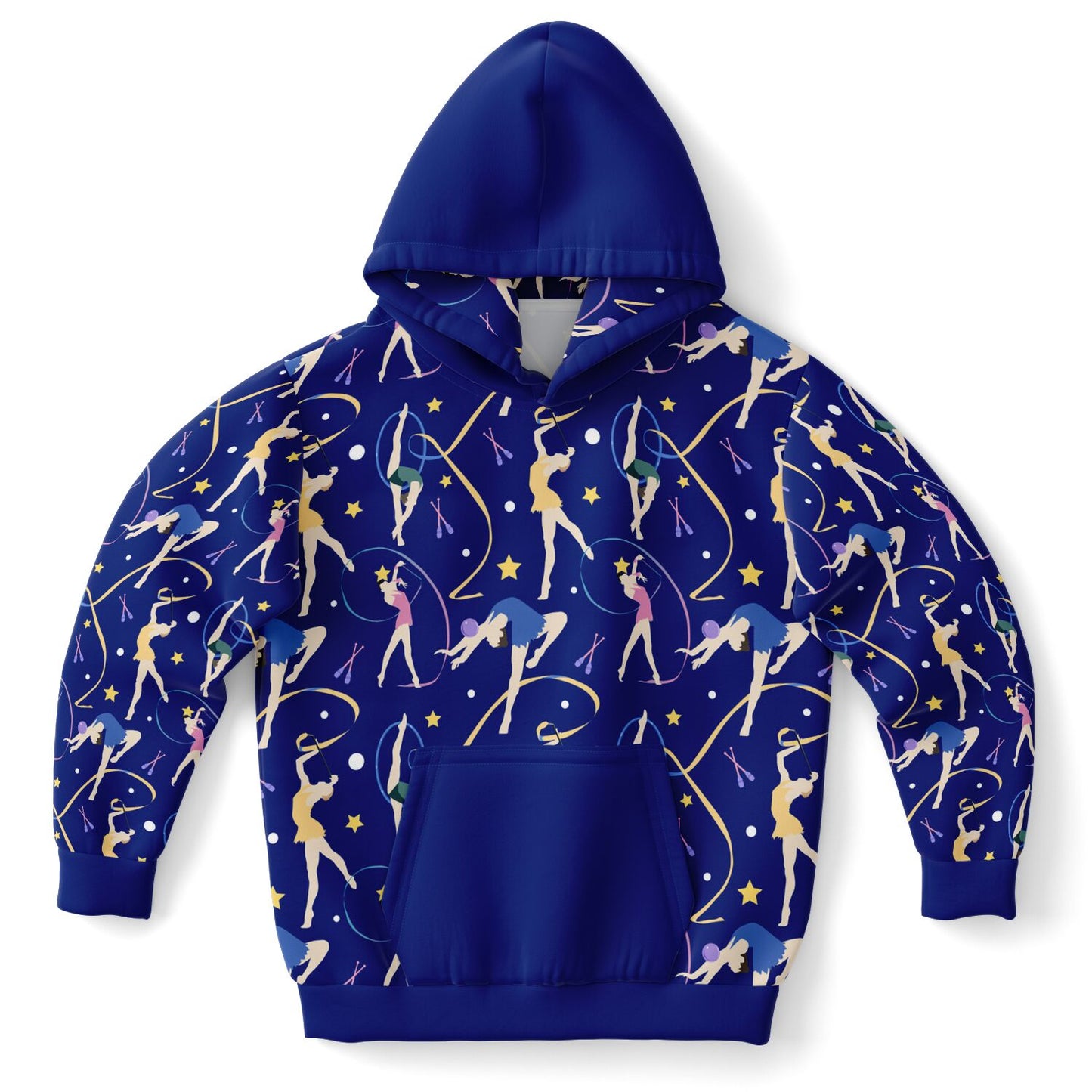 Blue Gymnastics Girl Kids Hoodie