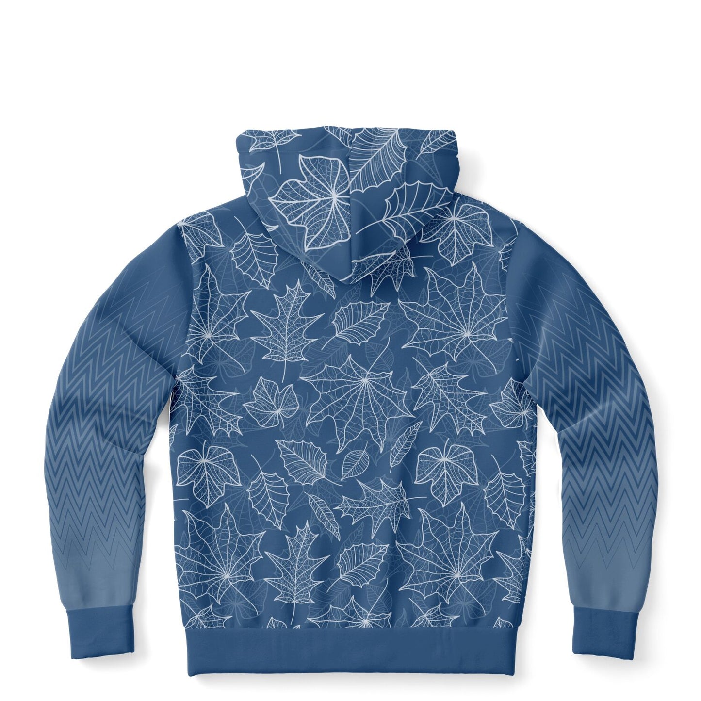 Blue Leaves Zip Hoodie Unisex