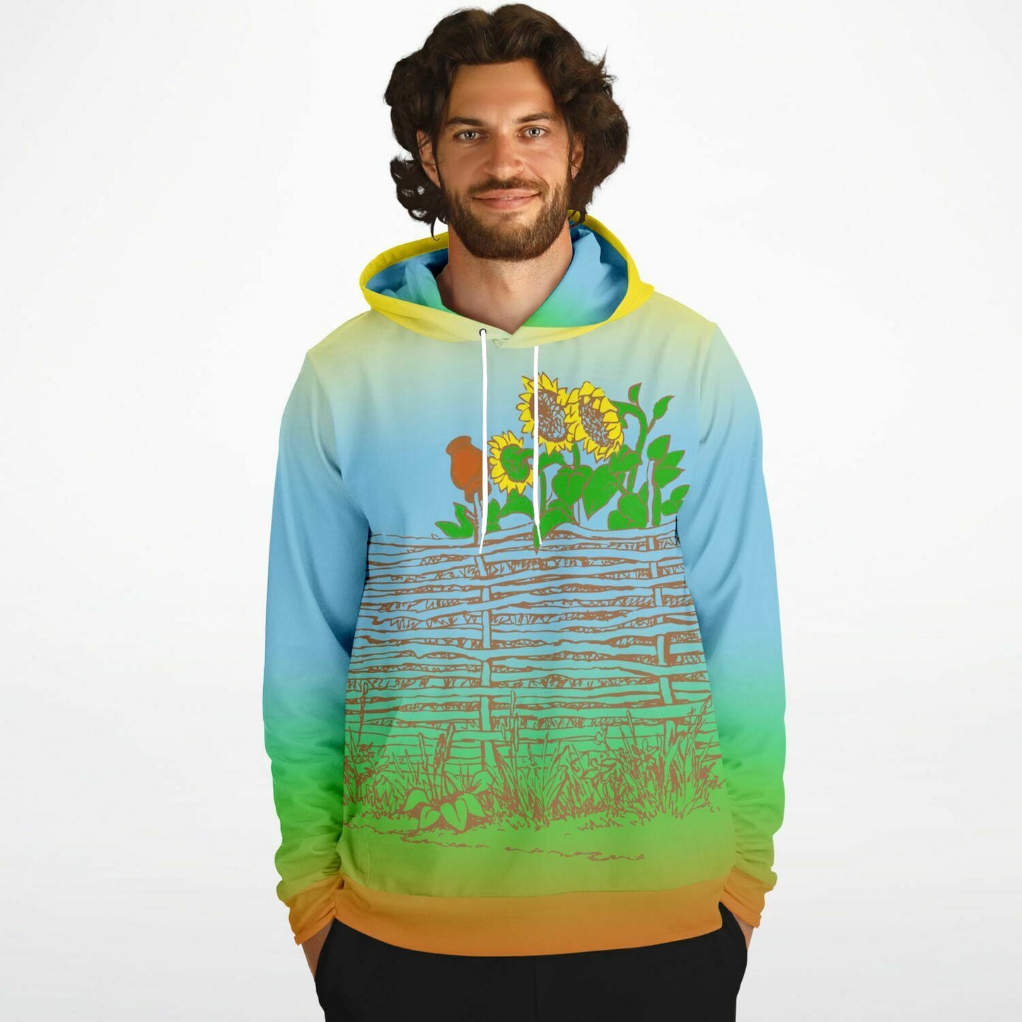 Village Fence Colorful Hoodie Unisex