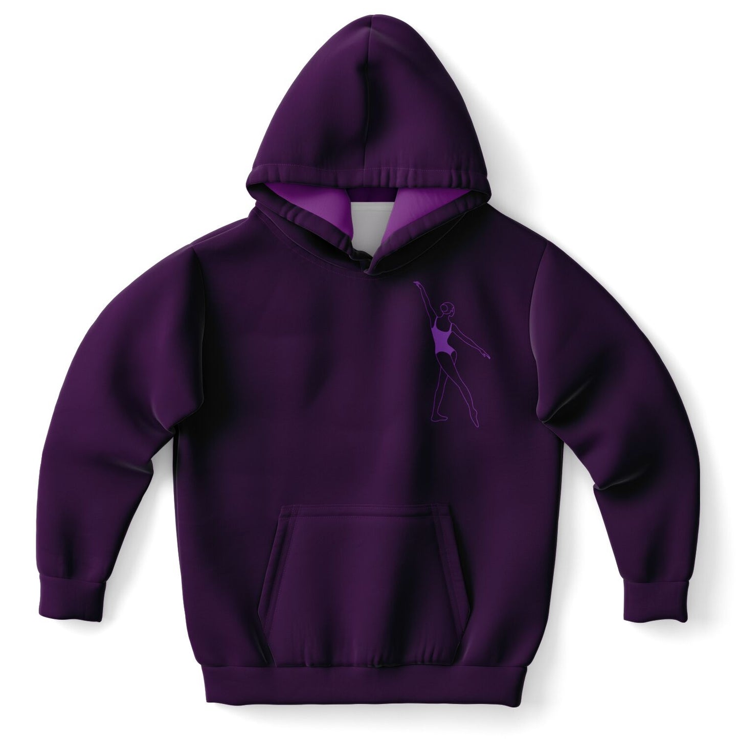 Purple Gymnast Girl Kids Hoodie