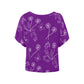Dandelions on Purple Women's Batwing-Sleeved Blouse