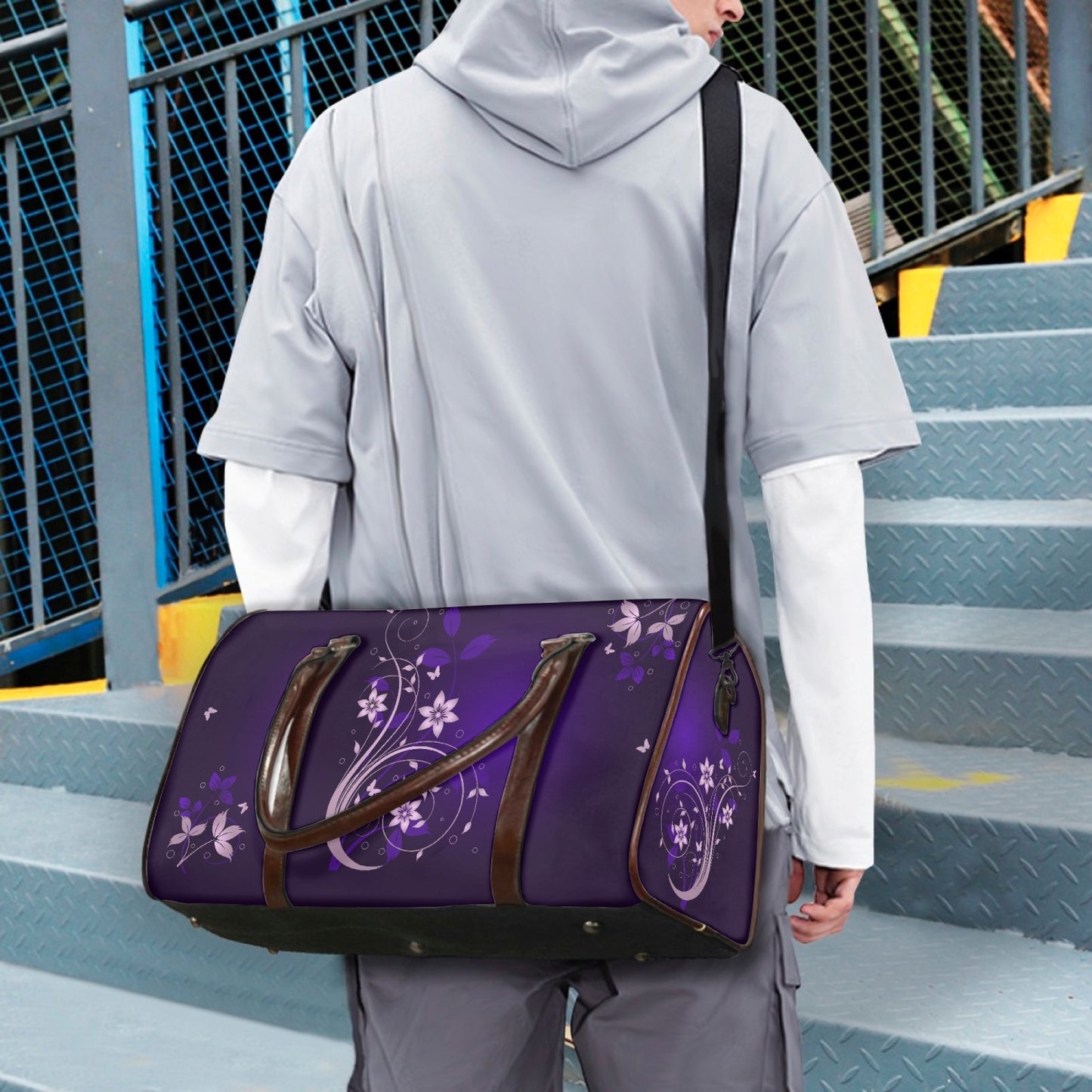 Purple Flower Swirl Travel Bag (Small and Medium)