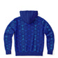 Blue Geometric 1 Zip Hoodie Unisex