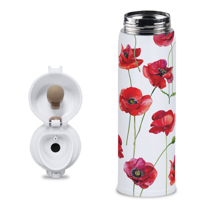Red Poppies Travel Tumbler (354ml/12oz) | Stainless Steel 304