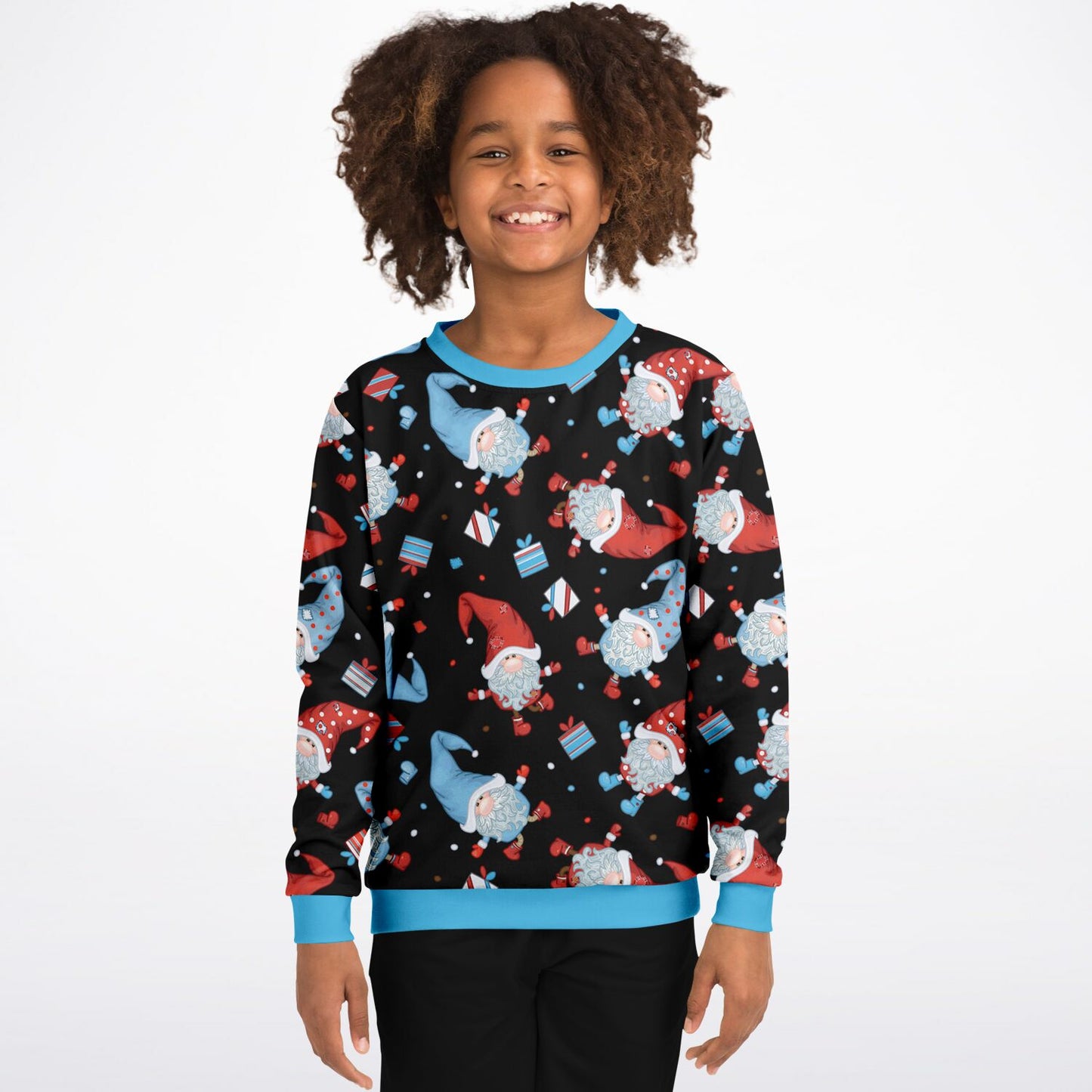 Black Winter Gnomes Kids Sweatshirt