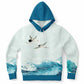 Waves & Cranes Pullover Hoodie Unisex (3 variants)