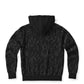 Black-Silver Leaves ZIp Hoodie - black