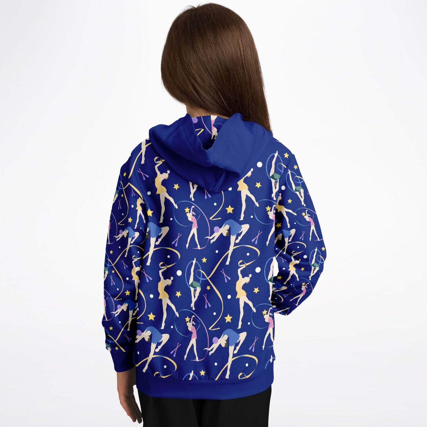 Blue Gymnastics Girl Kids Hoodie