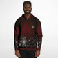 Dark Red Snowflake Zip Hoodie
