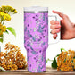 Copy of Summer Flowers Purple 40oz Tumbler with Handle Stainless Steel