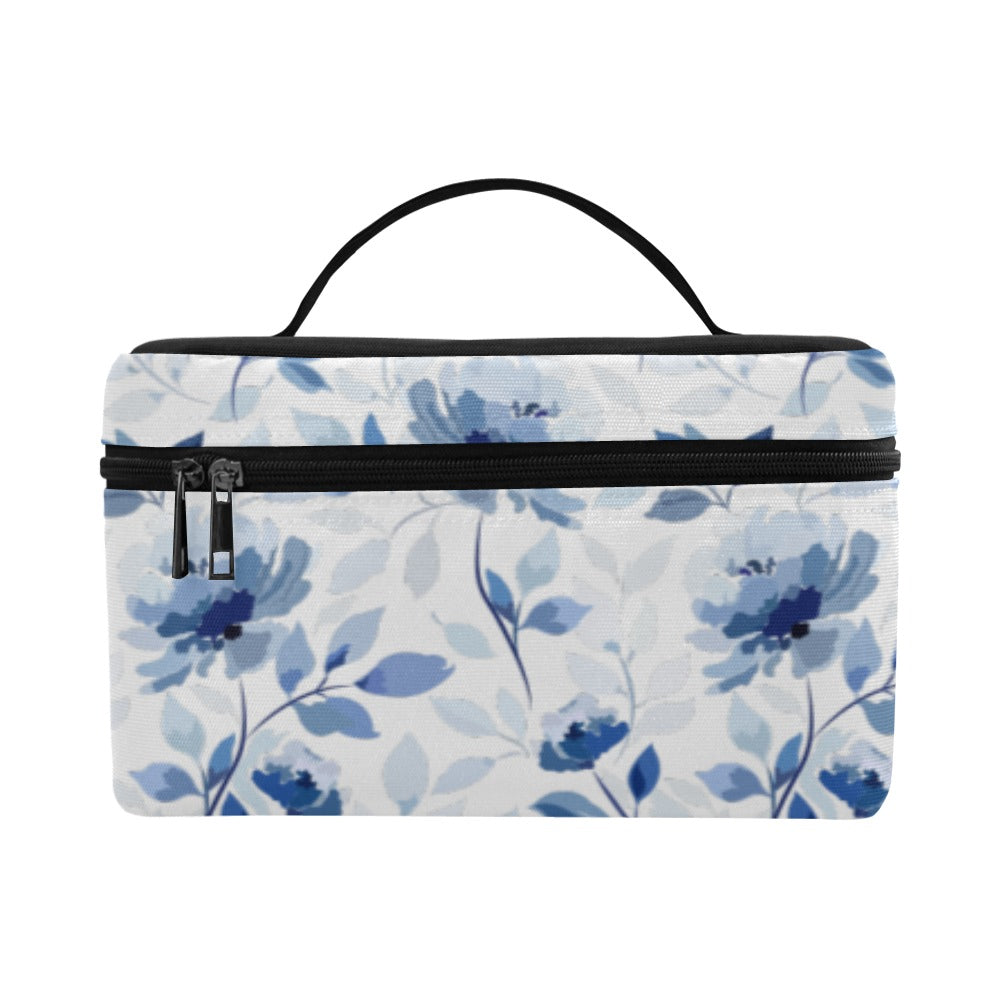 Blue Flowers Cosmetic Bag/Large