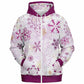 Purple Snowflakes Zip Hoodie
