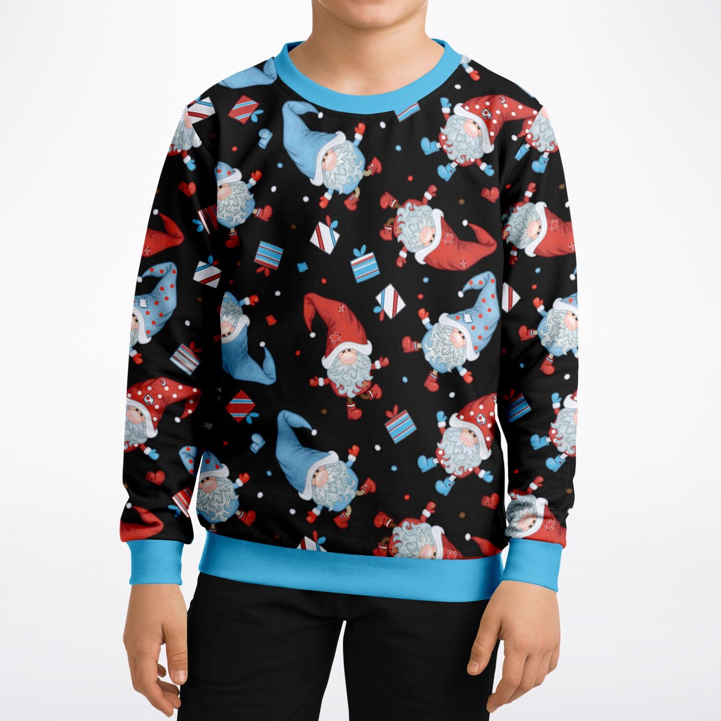 Black Winter Gnomes Kids Sweatshirt
