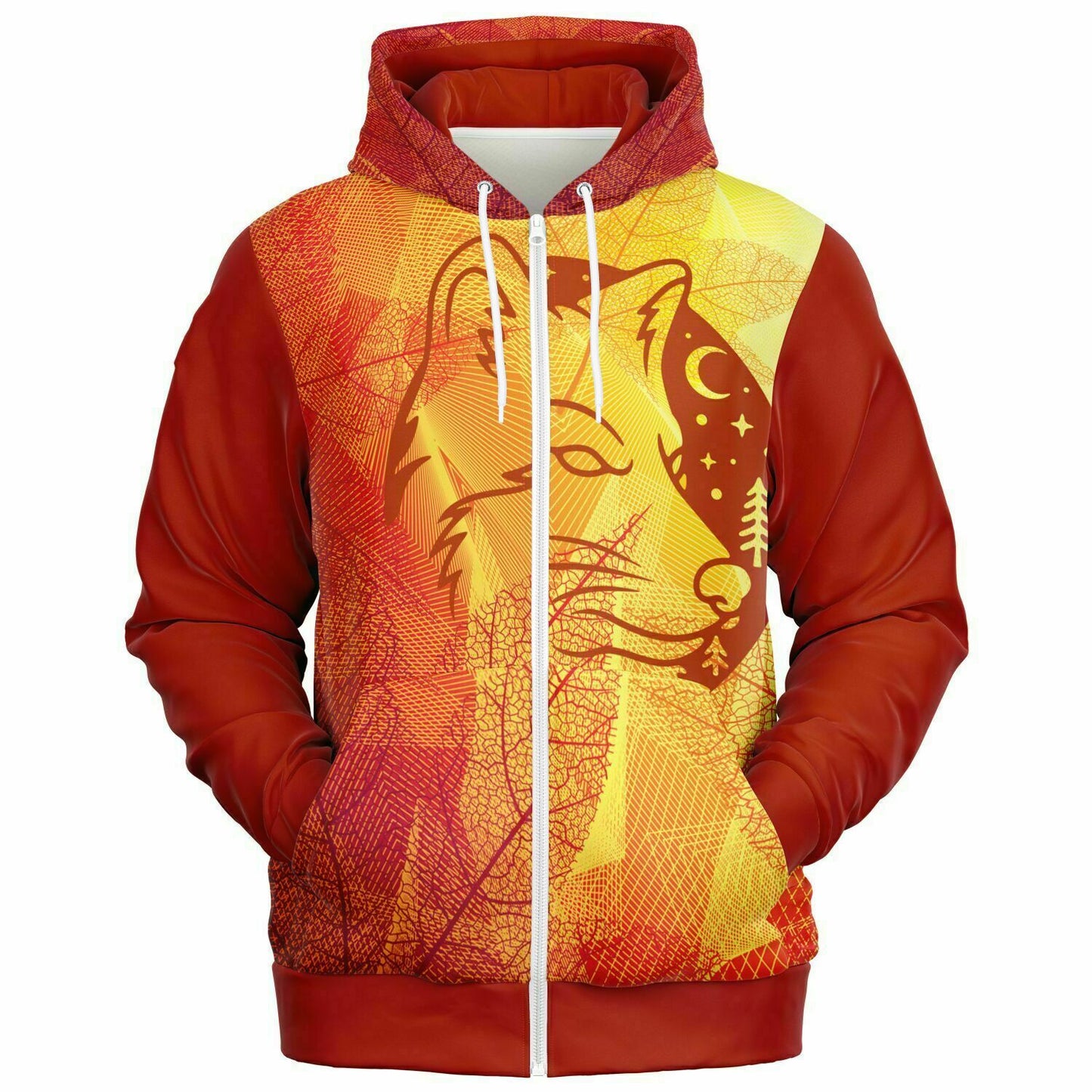 Autumn Wolf Zip Hoodie Unisex