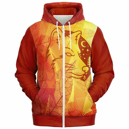 Autumn Wolf Zip Hoodie Unisex (W)