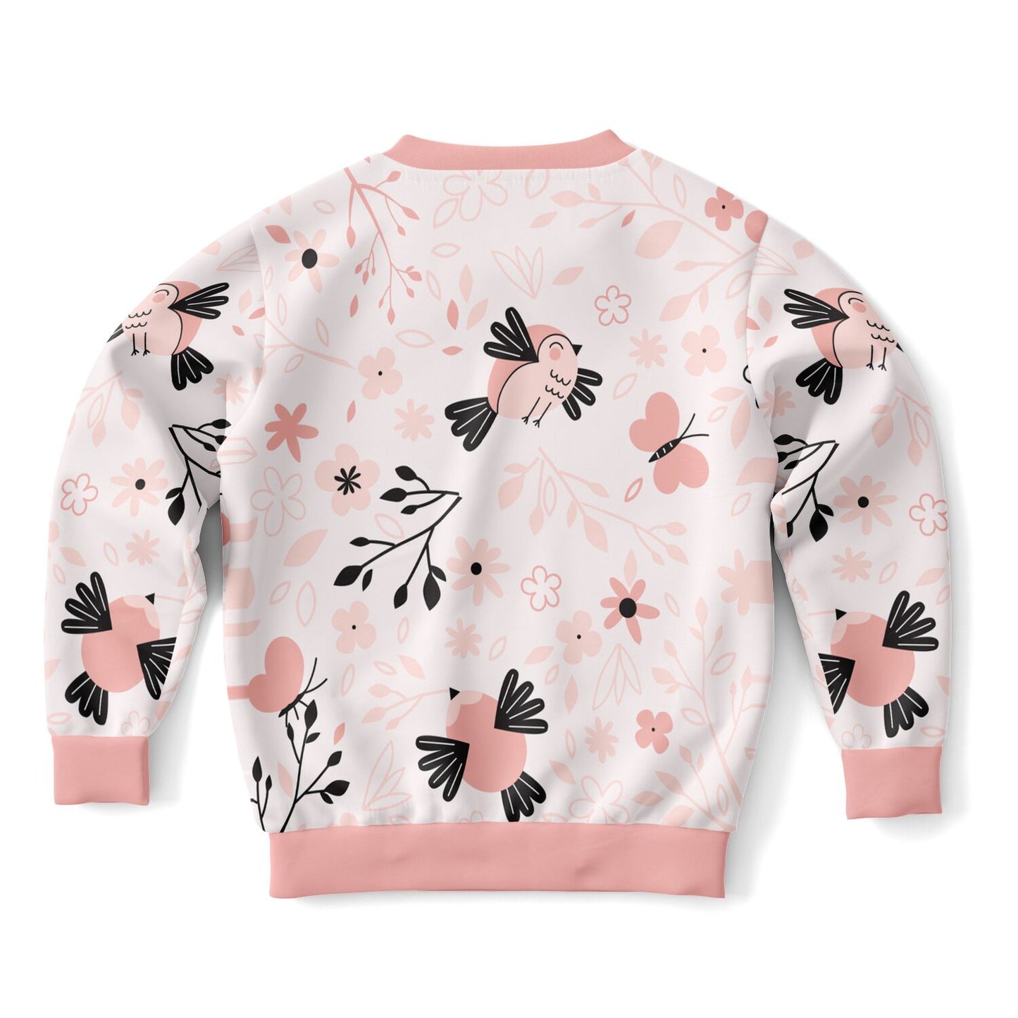 Spring Birds Pink Kids Sweatshirt