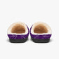 Purple-Silver Leaves Fluffy Bedroom Slippers