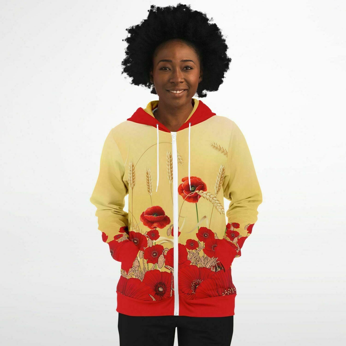 Poppies Zip Hoodie Unisex