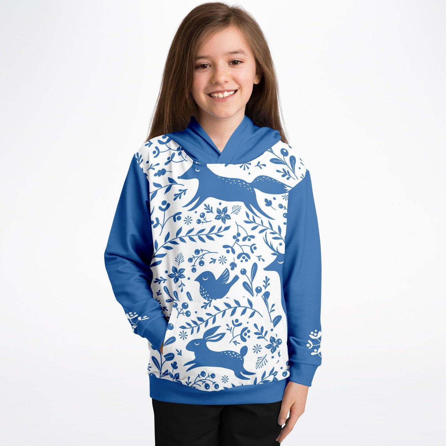 Blue Animals II Kids Hoodie