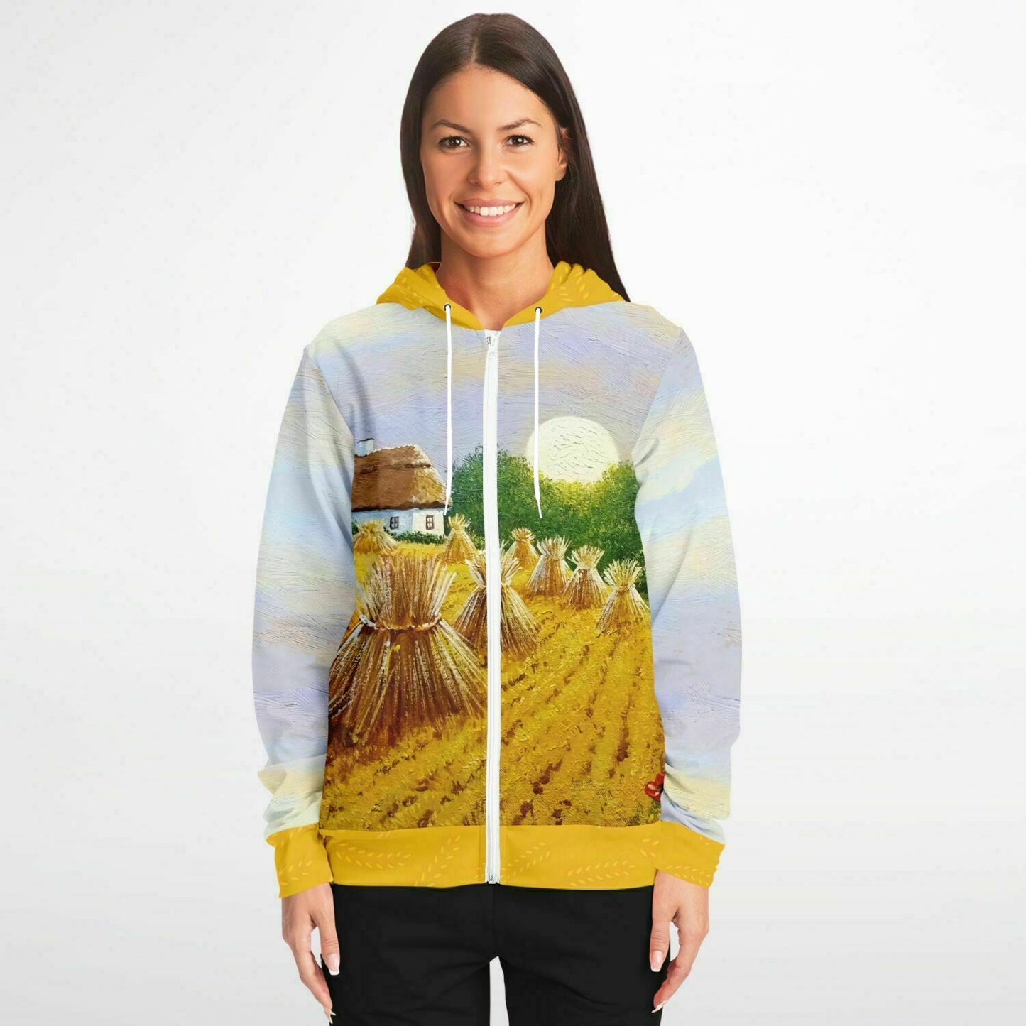 Ukraine Summer Village Zip Hoodie