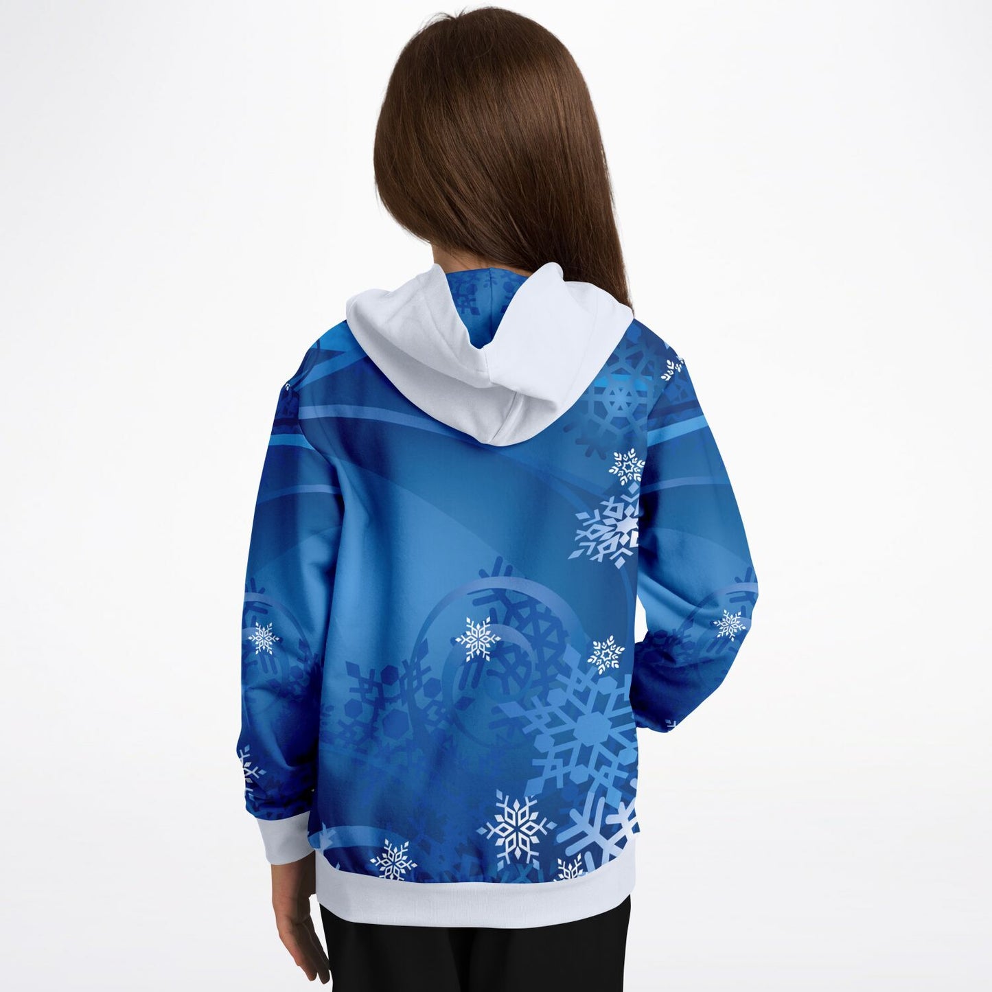 Blue Snowflakes Kids Hoodie 2