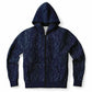 Blue Silver leaves Zip Hoodie Unisex